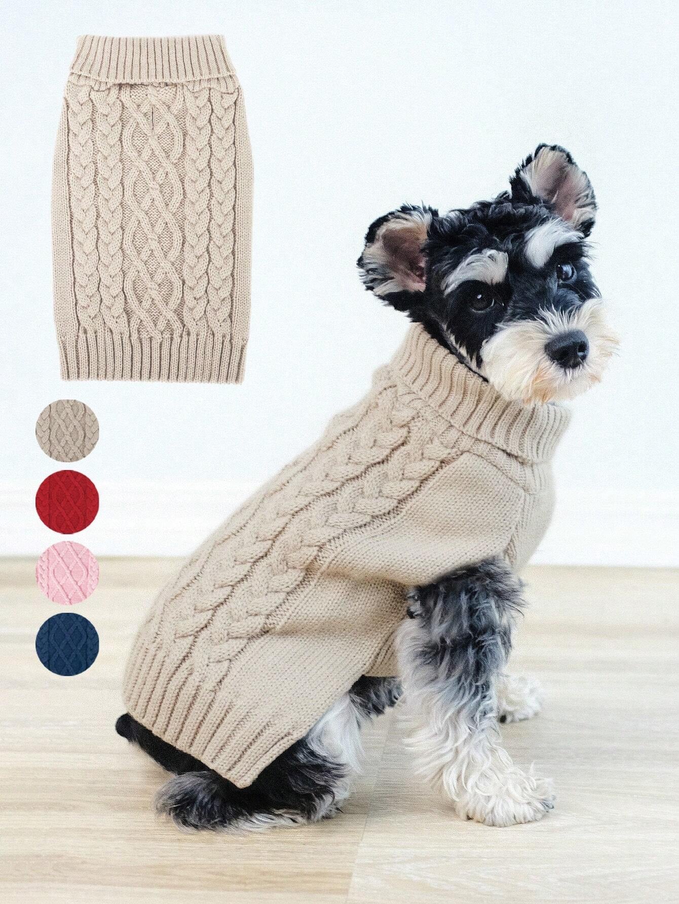 1Pc Classic Pattern Pet Sweaters Soft and Cozy Knitwear for Small Middle Large Dogs, Thickened Knitted Turtleneck Design Elastic and Warm Puppy Winter Apparel for Boy and Girl Dogs