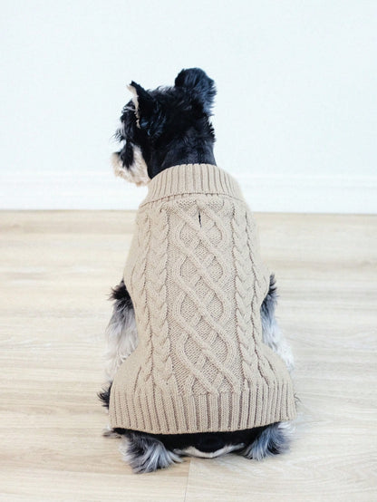 1Pc Classic Pattern Pet Sweaters Soft and Cozy Knitwear for Small Middle Large Dogs, Thickened Knitted Turtleneck Design Elastic and Warm Puppy Winter Apparel for Boy and Girl Dogs